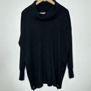 RED black cowl neck black turtleneck size XL